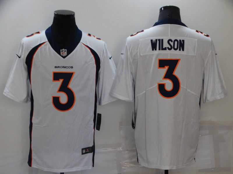 Men Denver Broncos 3 Wilson White Nike Vapor Untouchable Limited 2022 NFL Jersey